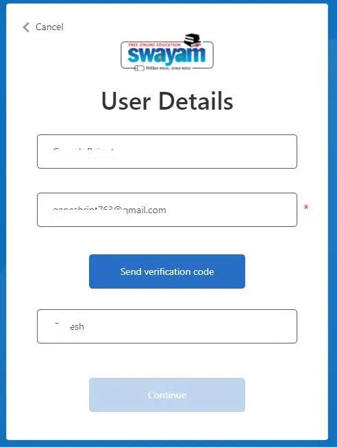 Swayam Plus Portal Registration Form