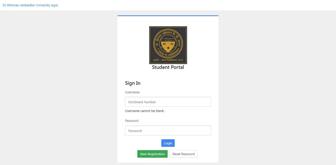 Samarth Portal Dbrau  Login