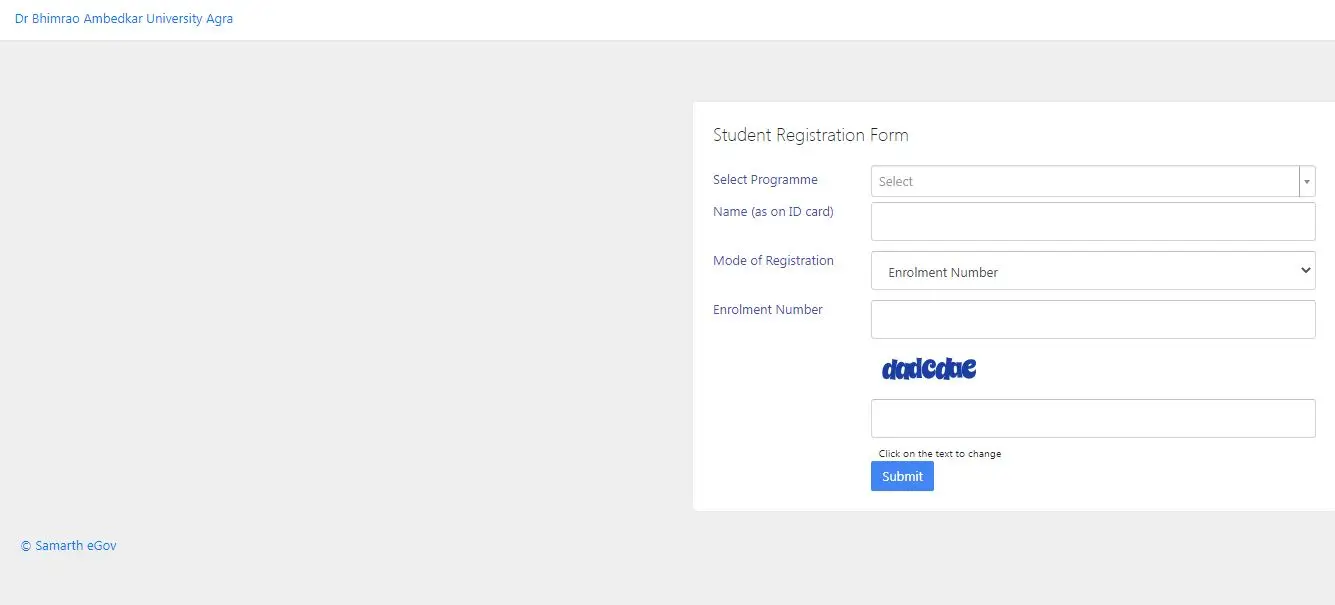 Samarth Portal Dbrau Registration
Dr Bhimrao Ambedkar University Agra Samarth Portal
Samarth Portal Agra University