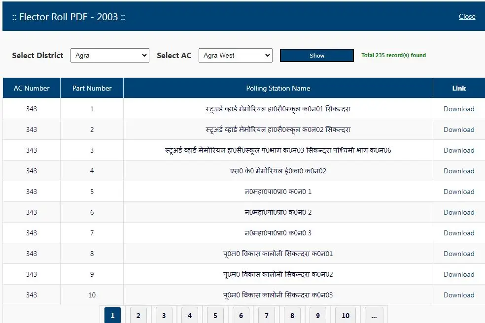 Voter List 2002 West Bengal PDF Download Voter List 2002 Uttar Pradesh